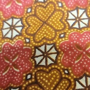 Vintage 1960s Batik Necktie | Bold Geometric Floral Pattern | Retro Menswear
